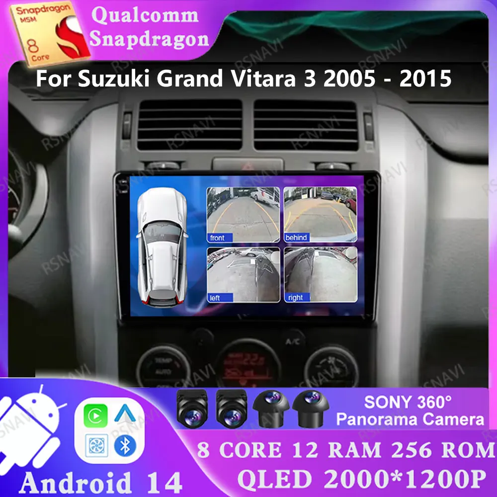 

Android 14 For Suzuki Grand Vitara 3 2005 - 2015 5G WIFI Navigation GPS Stereo Qualcomm 4G LTE Viedo Player AUTO DVD 2 DIN DSP