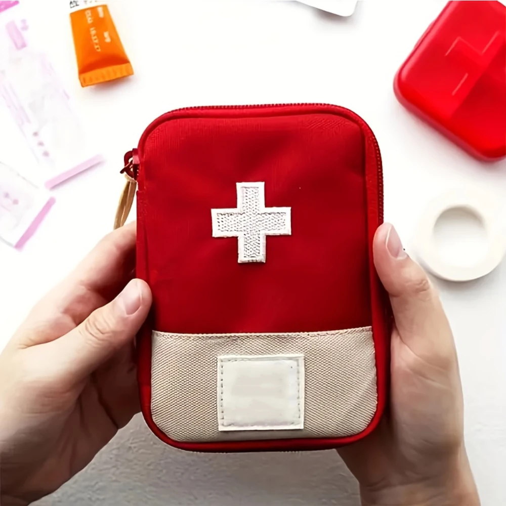 Mini Portable Travel Medicine Bag Multiple Compartments Organize Bandages and Supplies for Business Trips Travel Empty Bag Only