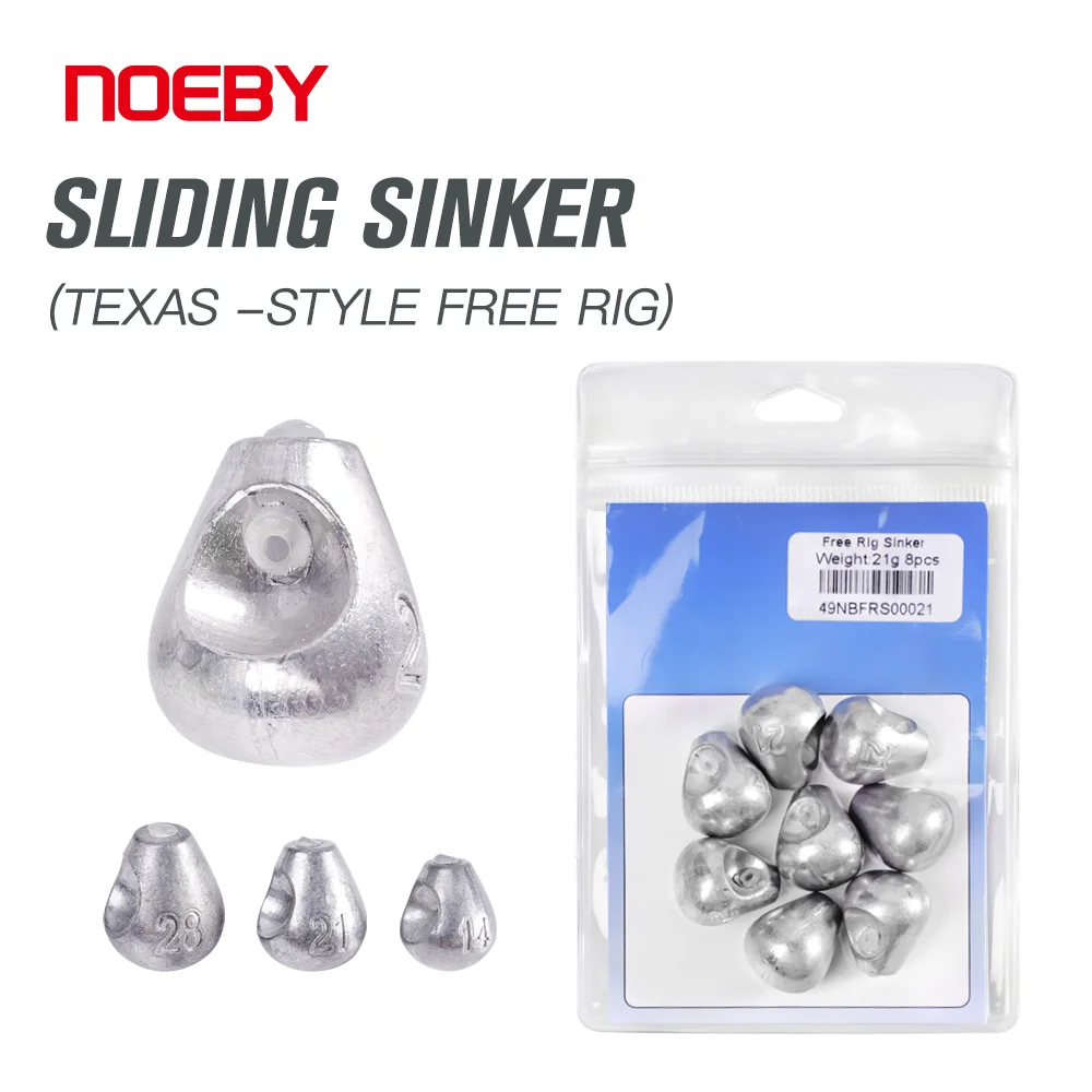 

Noeby Sliding Sinker 14g 21g 28g Texas Rig Free Rig Florida Rig Carolina Rig Sinker Soft Bait Freshwater Fishing Tackles