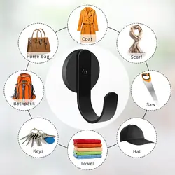 Strong Magnetic Hooks Black Front Door Hanging Hook Home Kitchen Refrigerator Wreath Hanger Key Organizer storage Holds Up 11lb