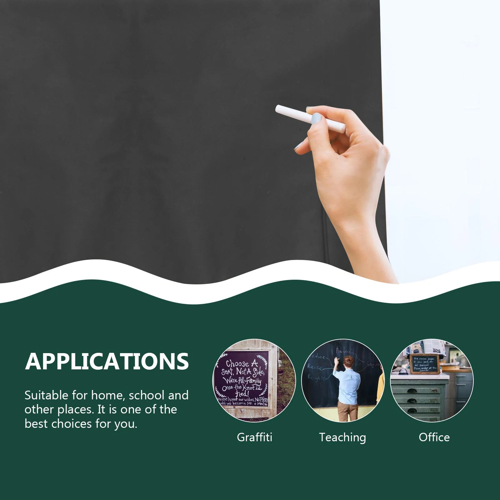 

Blackboard Stickers Dry Erase Reusable Writing Teaching Chalkboard Wallpaper Peel Stick for Walls Office Home School
