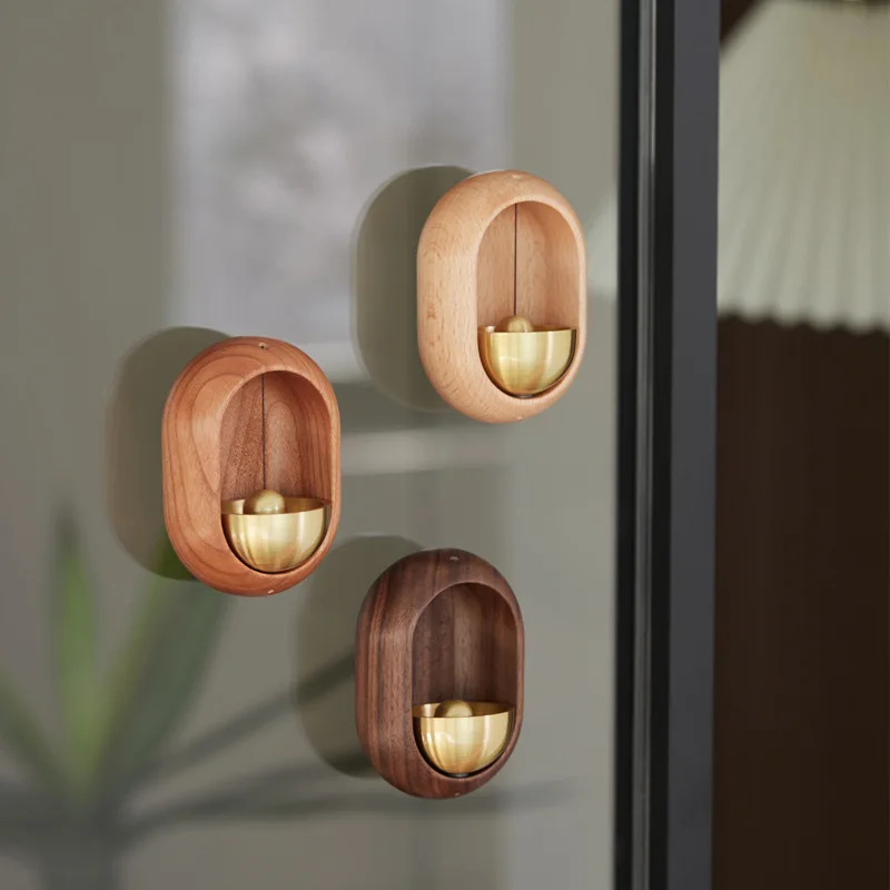 Japanese Wooden Wind Chimes Wireless  Doorbell Entrance Door Bell Decorative Wind Bell for Home Opening Hanging Decorations