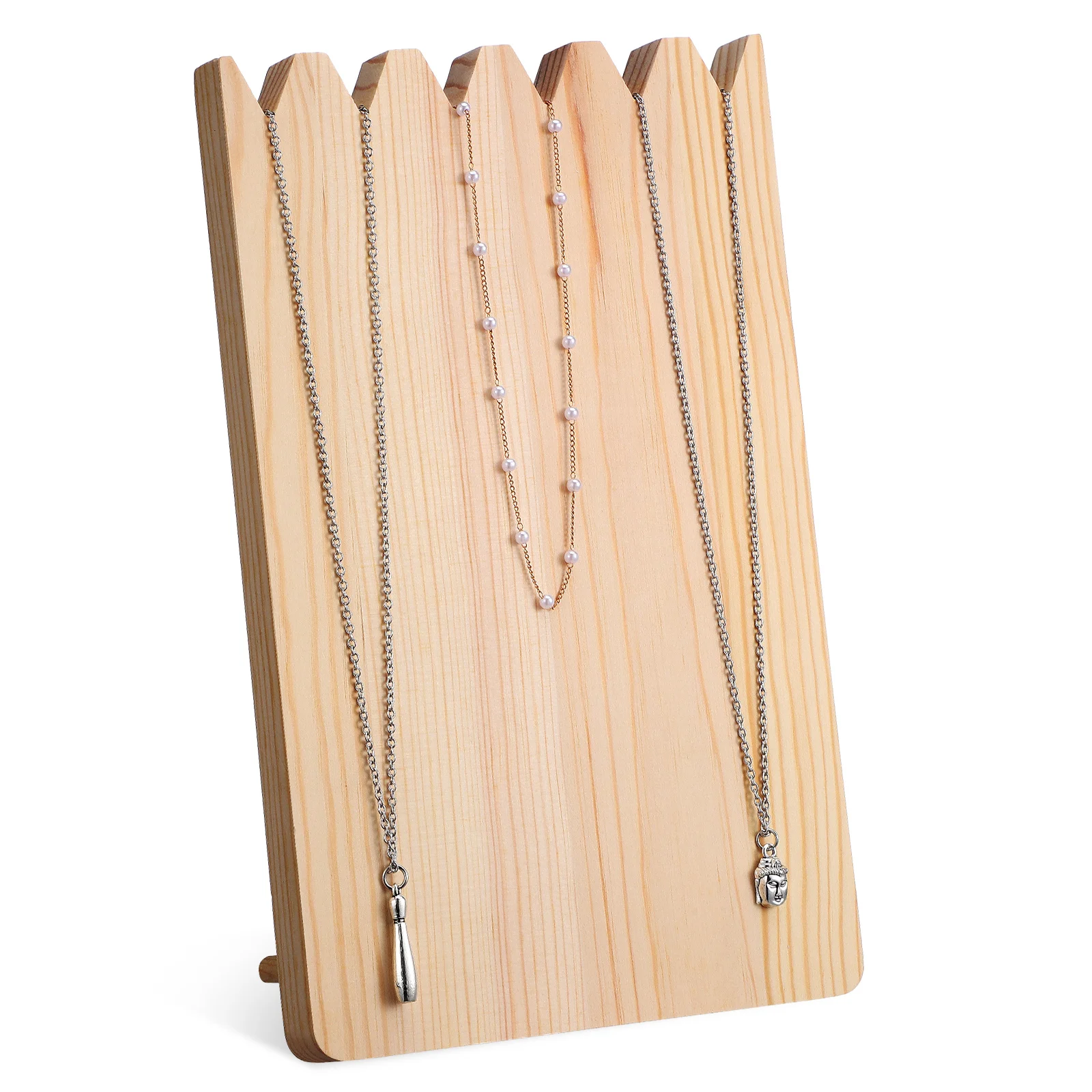 

Wood Necklace Display Stand Jewelry Holder Foldable Rack Decoration Storage Showcase Organizer Wooden Accessory Presentation