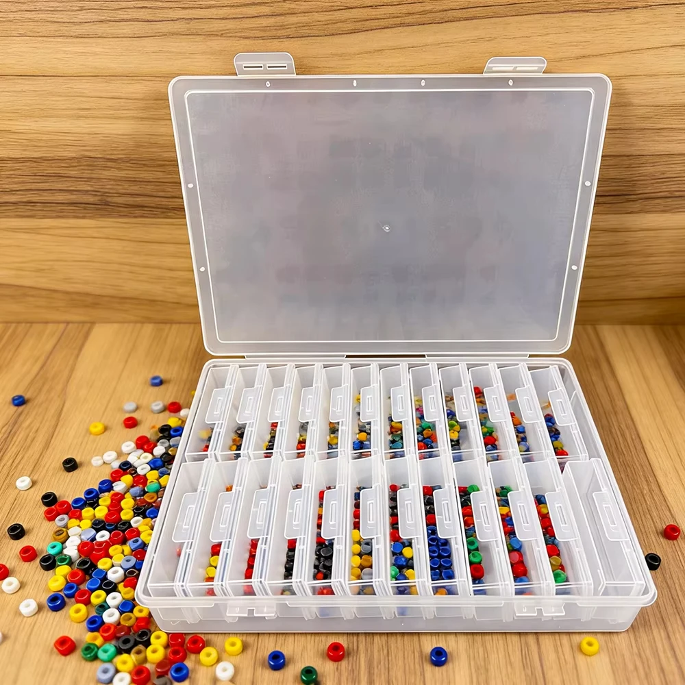 Juego de Cajas de Almacenamiento de 4/6/12/24 Compartimentos, Contenedor de Almacenamiento para Accesorios de Pintura de Diamantes, Caja de Almacenamiento para Herramientas de Manualidades, Joyería y Cuentas