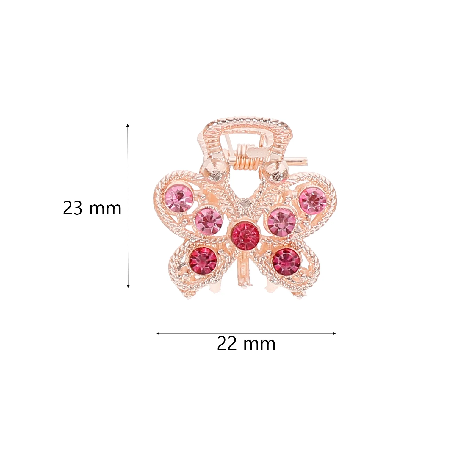 

10pcs Hairpin Small Claw Clip Metal Half Bun Mini Barrette Crystal Drill Claw Jaw Accessory Women Clamps Pink