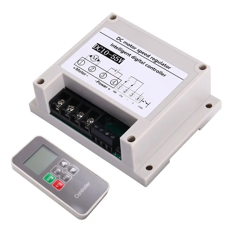 AED7-DC 10-55V 30A Brushed Motor Speed Controller With Voltage Current Display Remote Control Module For DIY