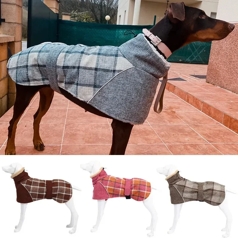 

big dog clothing fashion plain printed pet jacket with belt suitable for medium and large dogs greyhounds Weimaraner clothing