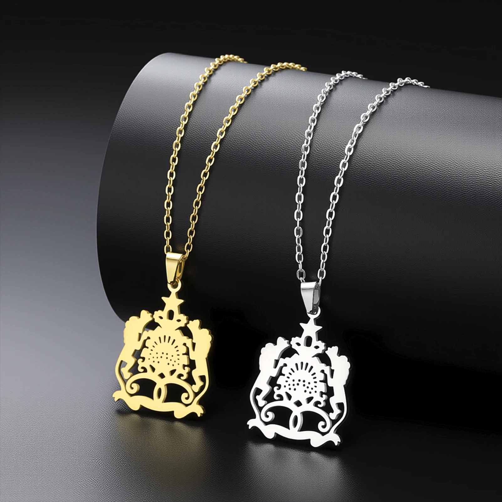 Ожерелье с подвеской в стиле хиппи Марокко, национальные украшения из нержавеющей стали для женщин