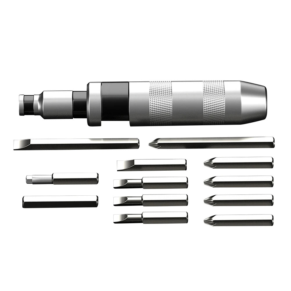 13pcs/set Shock Screw Driver Professional Chisel Bits Socket Tool Kit Multi-purpose Hand Tool for Fastening/Loosening Screws