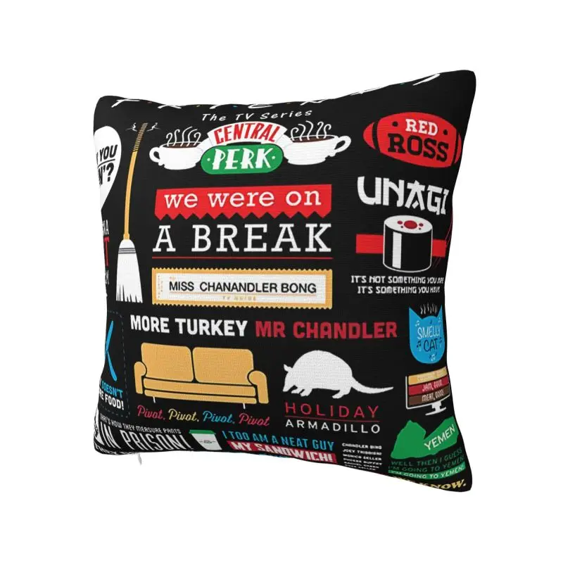Funny TV Show Friends Collage Throw Pillow Covers Home Decor Fashion Chair Cushion Square Pillowcase