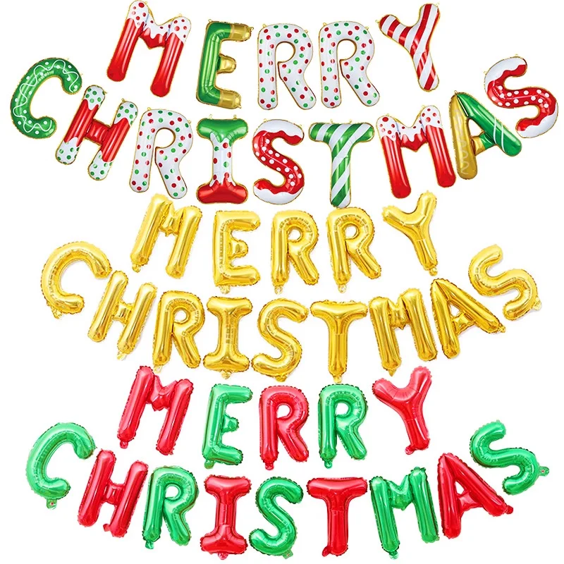 14 stücke Frohe Weihnachten Dekoration Ballon Hintergrund Weihnachten Decor Hängen Brief Globos Weihnachten Ornament Party Liefert Kinder Geschenke