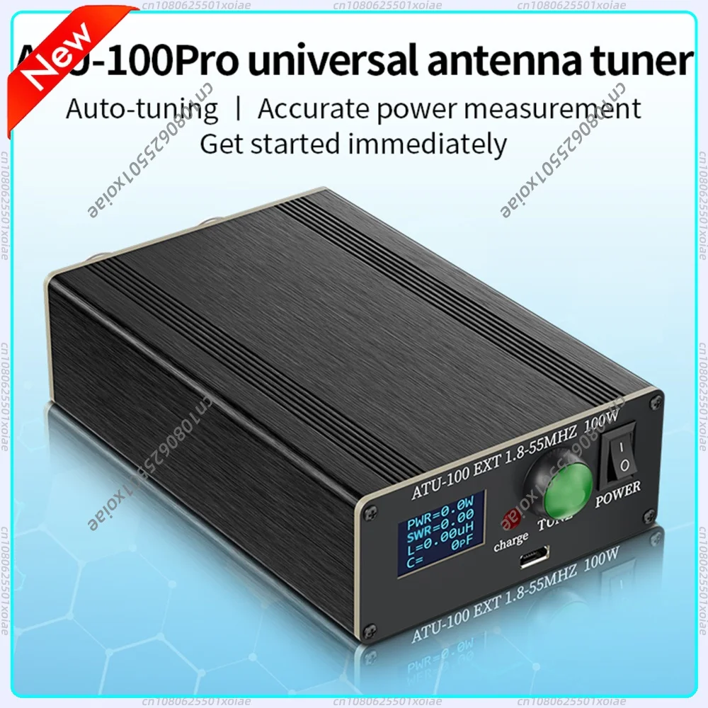 atu-100-pro-sintonizador-de-antena-automatico-de-18-55mhz-carcasa-ligera-de-abs-adaptador-de-antena-hf-recargable-con-pantalla-oled-de-096