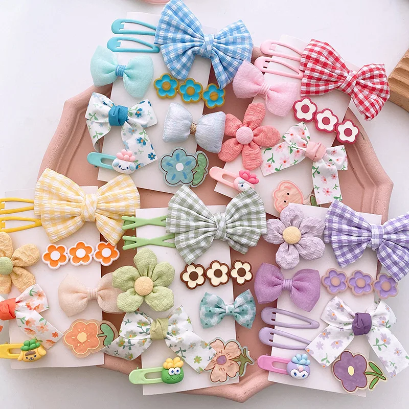 

9 Pcs Children's Hairpin Princess Little Girl Sweet Cute Mesh Broken Hair Clip Cute Baby Does Not Hurt Hair Headdress Suit