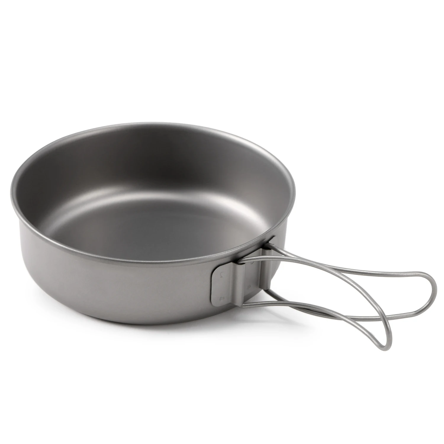 Camping Titanium Bowl Titanium Bowl  Titanium Dinner Bowl Pan with Foldable Handles for Outdoor Camping Hiking Picnic view 5