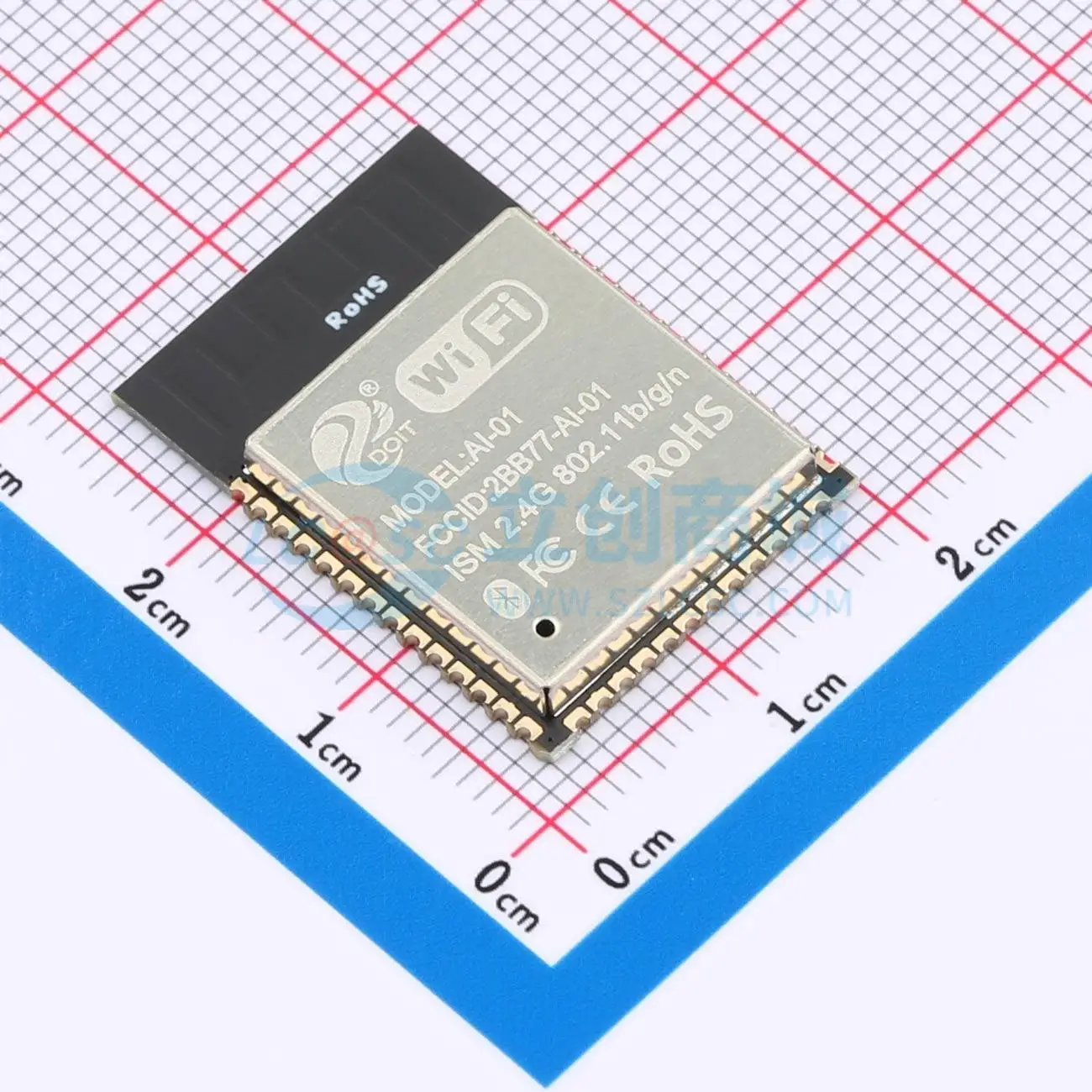 4pcs AI-01 SMD 25.5x18mm ESP32-C2 Bluetooth5.0 I2C GPIO UART SPI PWM WiFi Wireless Module for Smart Home System