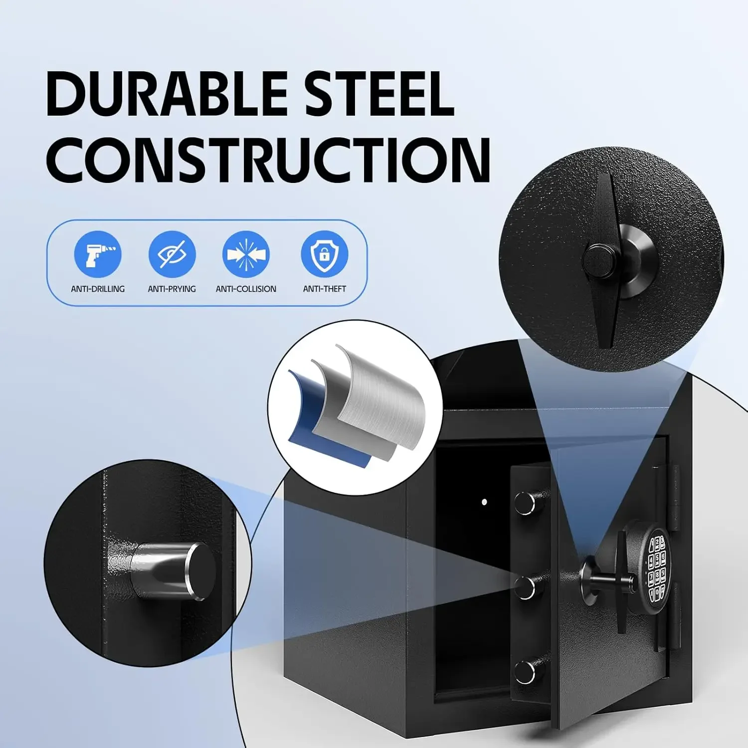 [صفقة ساخنة، عرض وقت محدود! ]خزائن نقدية لإيداع الأعمال مع فتحة إسقاط 2.6 CUB خزنة أموال مع رقمية C