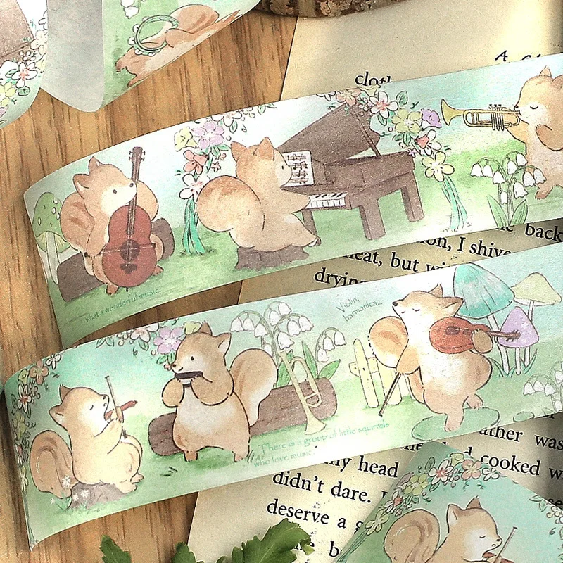 3cm*3m Kawaii Cartoon Washi tape Stickers Creativity Stick Labels Junk Journal Scrapbooking material Masking tape