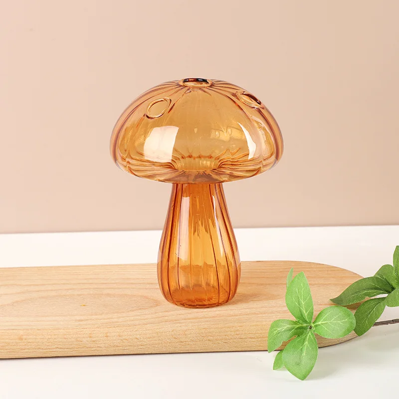 Mushroom Glass Flower Vase Flower Bottle Vase for Decoration Plant Pot Hydroponic Terrarium Vases for Flowers Room Decor Ваза