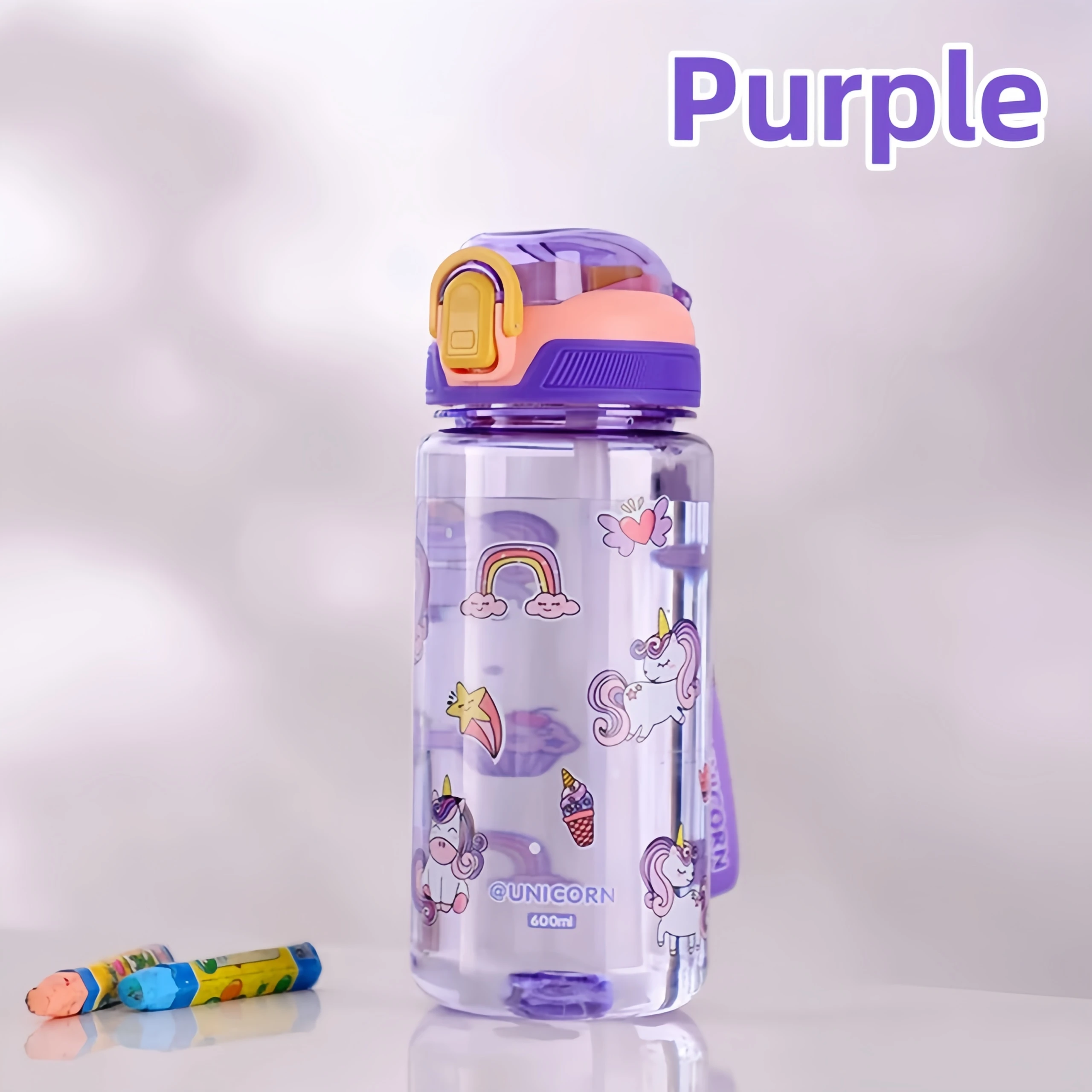 600 ml Dinosaurier Wasser Flasche Für Kinder Wasser Sippy Tasse Mit Silikon Stroh Auslaufsichere Kunststoff Wasser Flaschen Sommer Kinder Wasser Tasse