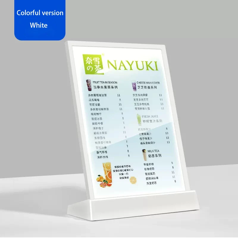 Luminescent Menu Display Plate Milk Tea Shop Acrylic Price List Dishes Wine List A4 Menu Design and Production Table Plate