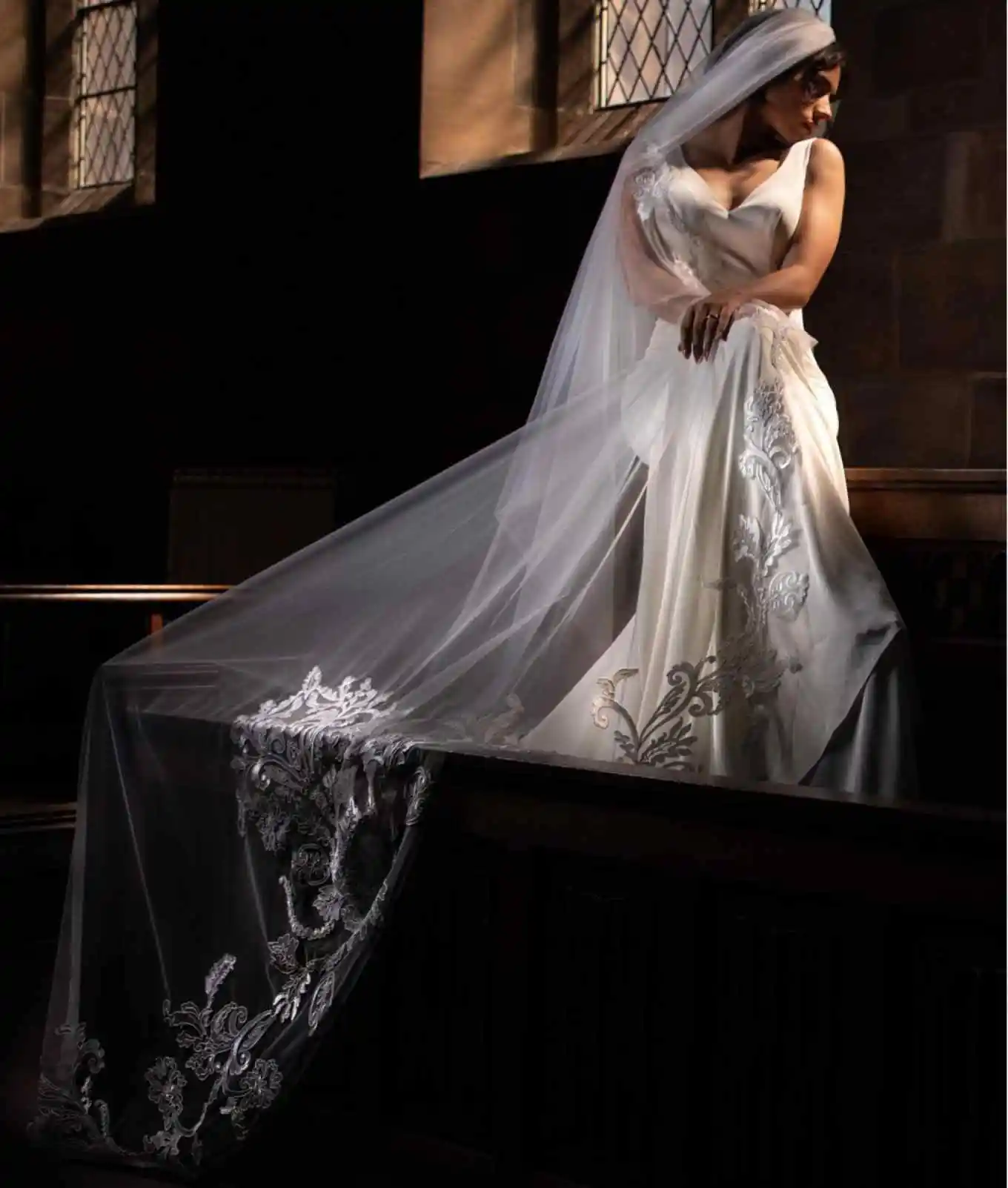 زين الحجاب الزفاف 3M تول طبقة واحدة غطاء الرأس طول الكاتدرائية اكسسوارات الزفاف الزفاف مخصص الحجاب الطويل مع مشط #4