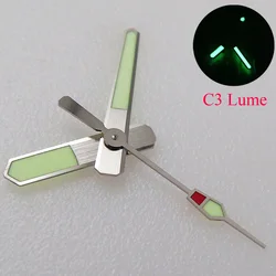 MATELION Super C3 Luminous Silver Edge Green Hand Set Fit For NH35 NH36 SKX007 009 SKX017 ETA 2824 PT5000 Watch Part Accessories