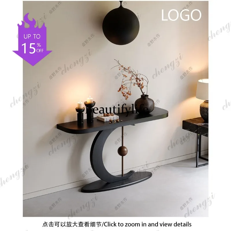 P41 Solid wood entrance table Household corridor against the wall Hotel creative decoration entrance platform