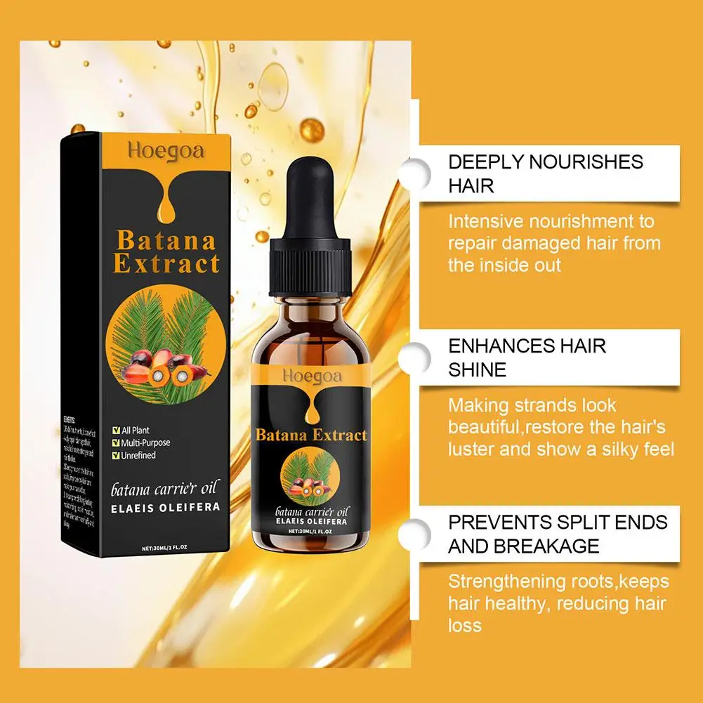 30ml Batana Oil Anti Break Loss Hair Grow Up Oil Baldness Treatment Thick Hair Spray Hair Mask Beard Growth Oil For Men & Women