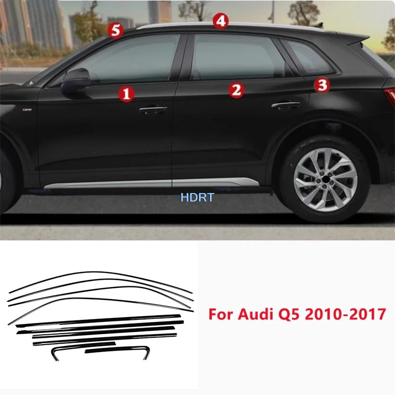 

Car Styling Protector Decoration Accessories Exterior Sticker For Audi Q5 2010-2017 Door Window Side Glass Trim Cover Auto Part