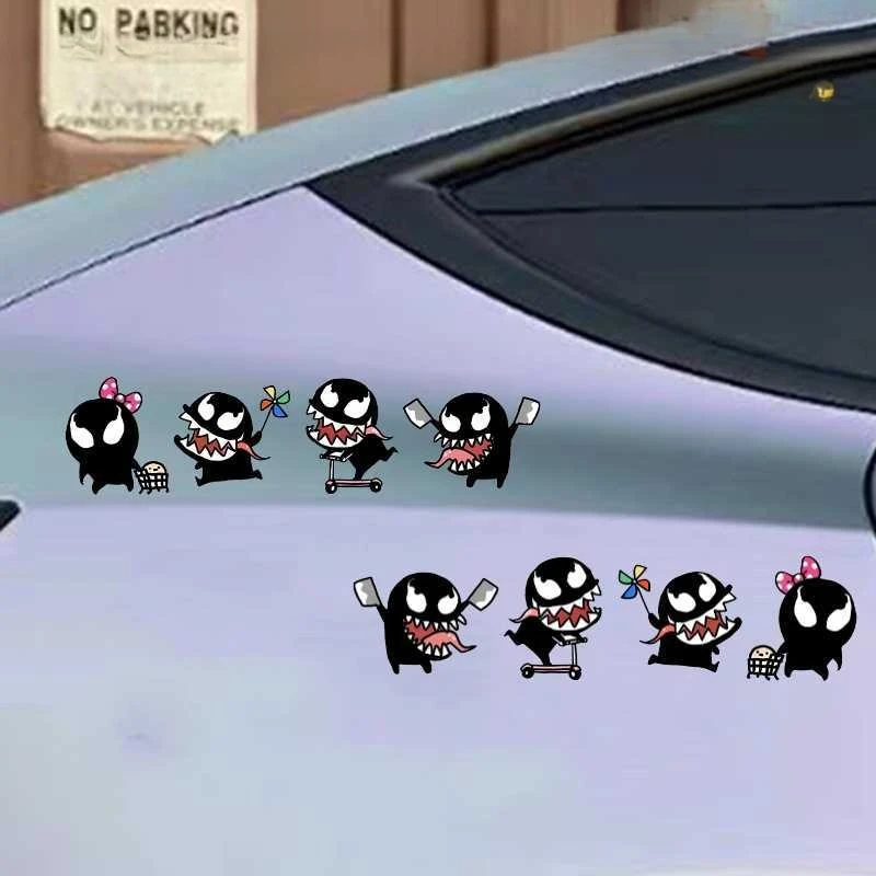 جديد مارفل فينوم أنيمي الأجهزة الطرفية الإبداعية شخصية الكرتون مضحك ملصقات السيارات DIY بها بنفسك مقاوم للماء خدش ملصقات الزخرفية #4