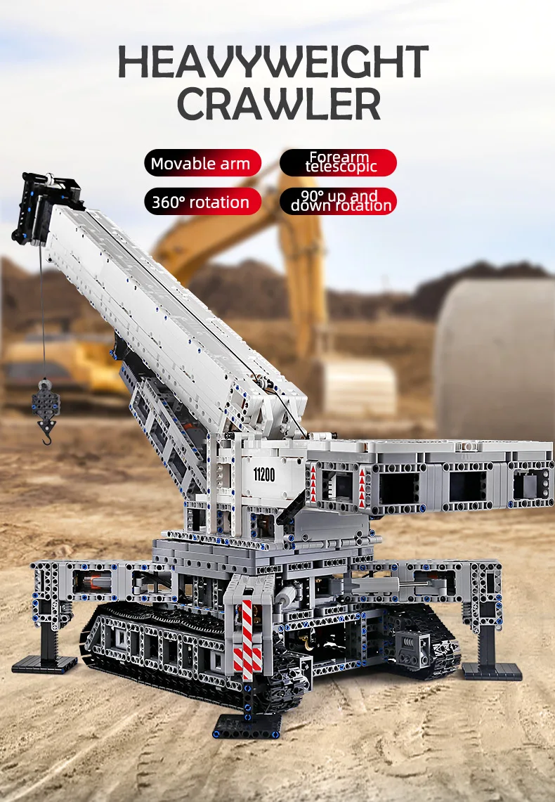 Mould KING 17002 Technical Car Toys The muc-10123 RC Motorized Crane Liebher LTR 11200 Truck Model Building Blocks Kids kicks