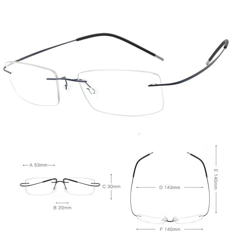 HDCRAFTER Mens Lightweight Titanium Rimless Eyeglasses Frames Prescription Optical Glasses Frame for women Frameless Frames