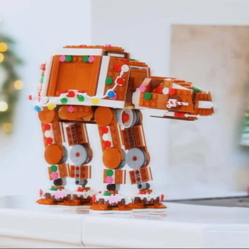 Bricklink Ideas Christmas Gingerbread Snowspeeders 697 Pcs Gingerbread At-at Addon Model Spaceship Sets Building Blocks Toys