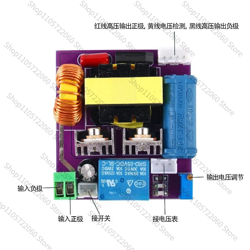 12V DC To 400V DC ZVS High‑Voltage Boost Module, Capacitor Charging Power Board High‑Integration DIY Experimental Circuit Module