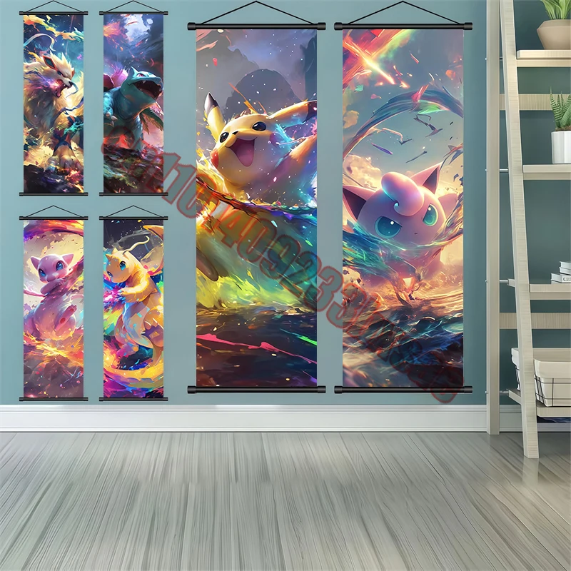 

Japanese Classic Anime Pokemon Pikachu, Bulbasaur, Charizard Premium Reel Drawing Suitable for Bedroom Decor Children's Gift