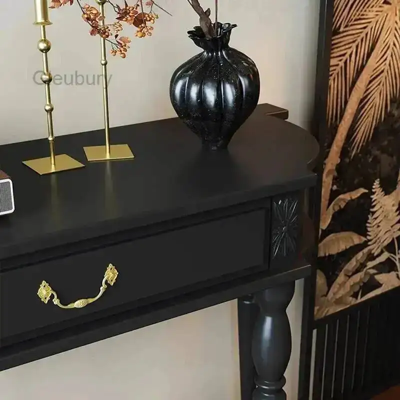 Mid Console Table Century Vintage With Drawers French Aesthetic Designer Console Table Classic Retro Console Meuble Furnitures