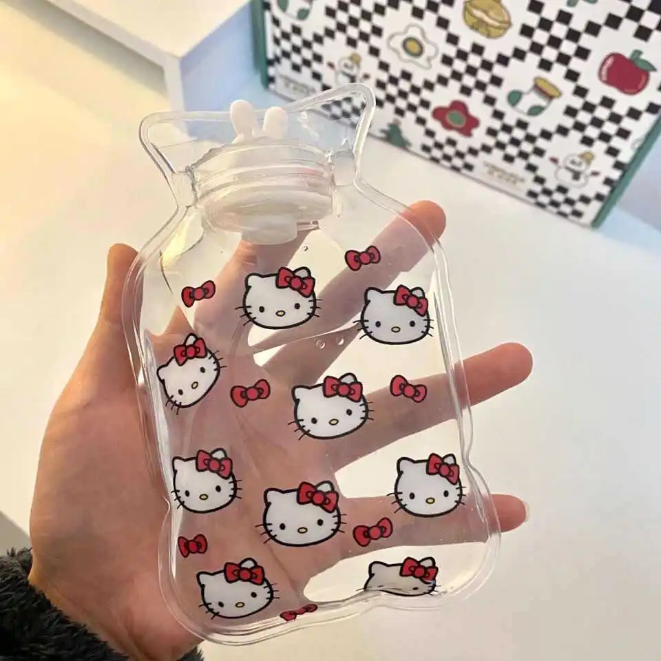 Hello Kitty Hand Warmers Sanrio Cute Hot-water Bag Kids Winter Warm Water Pocket Women Portable Transparent Pvc Warming Products