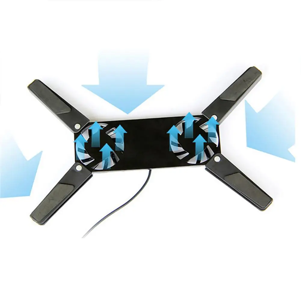 1 Pcs พับหม้อน้ำโน้ตบุ๊คแบบพกพา Usb แบบพกพาพัดลมระบายความร้อนแล็ปท็อประบายความร้อนคอมพิวเตอร์คูล Rack 2แฟน Drop Shipping