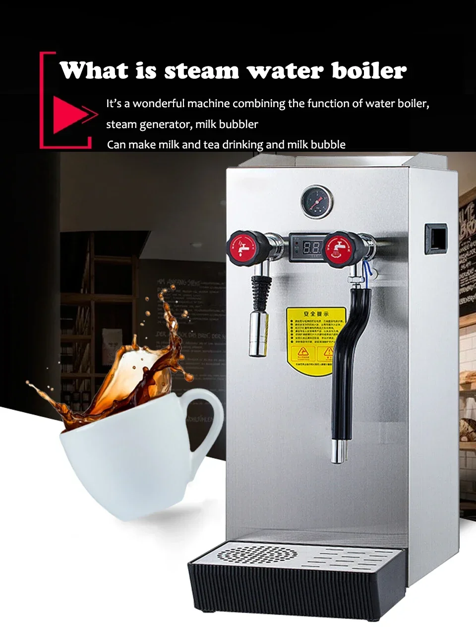 RC800 Commercial Milk Frother 8L Steam Machine