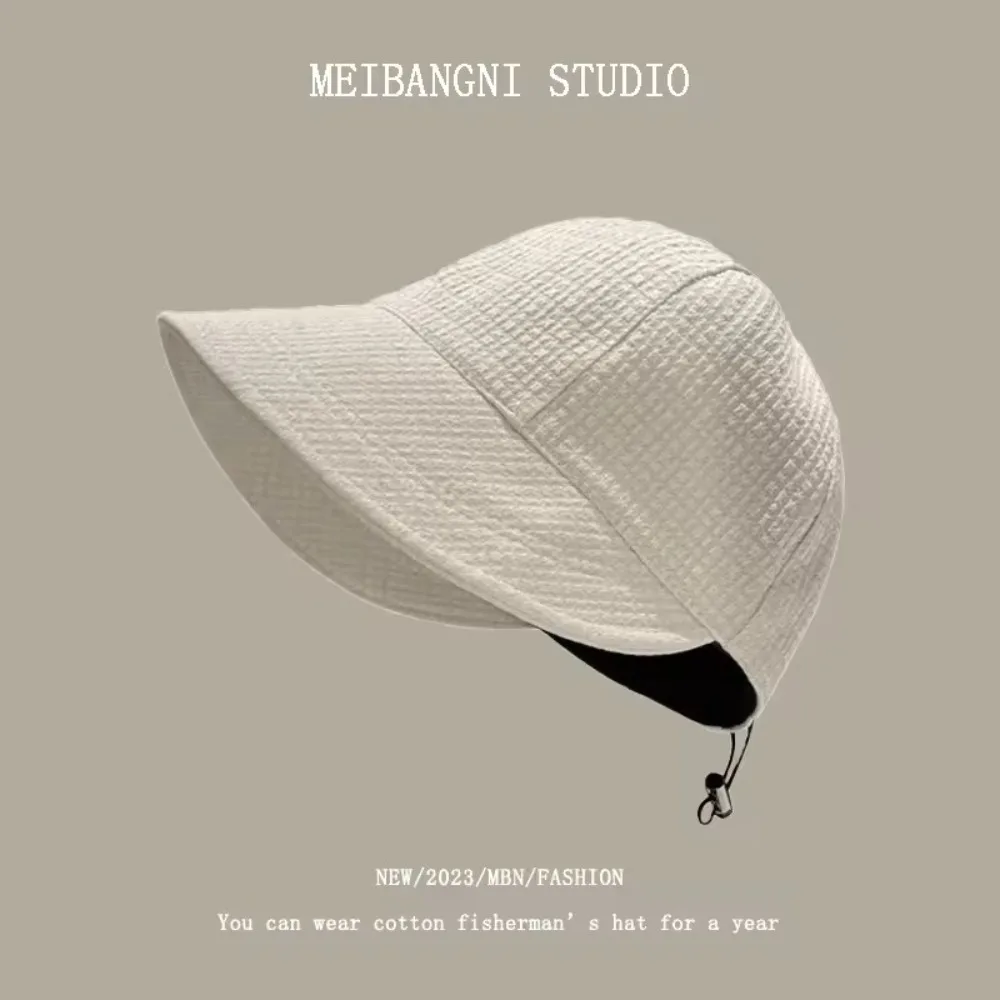 

Fashion Waffle Sun Hat Foldable Wide Brim Beach Cap Anti-UV Adjustable Peaked Cap for Women
