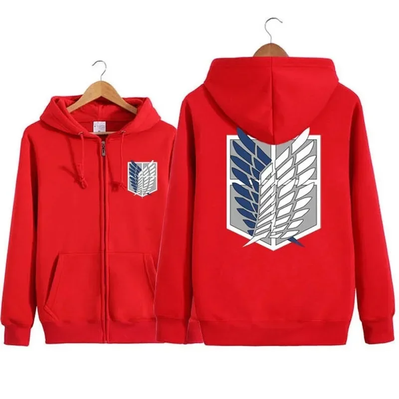 3 ألوان أنيمي هجوم على تيتان للجنسين تأثيري حلي رمادي أحمر أسود هوديي الكشافة الفيلق مقنعين سترة تأثيري حلي