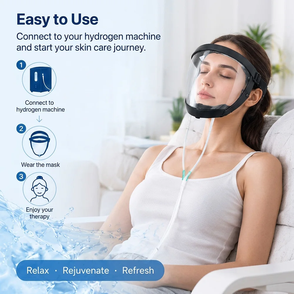 Wasserstoff-Gesichtsmaske H2 Inhalationsmaske für Wasserstoff-Sauerstoff-Generator Gesichtspflege Schönheitspflege Zubehör – Detail 5