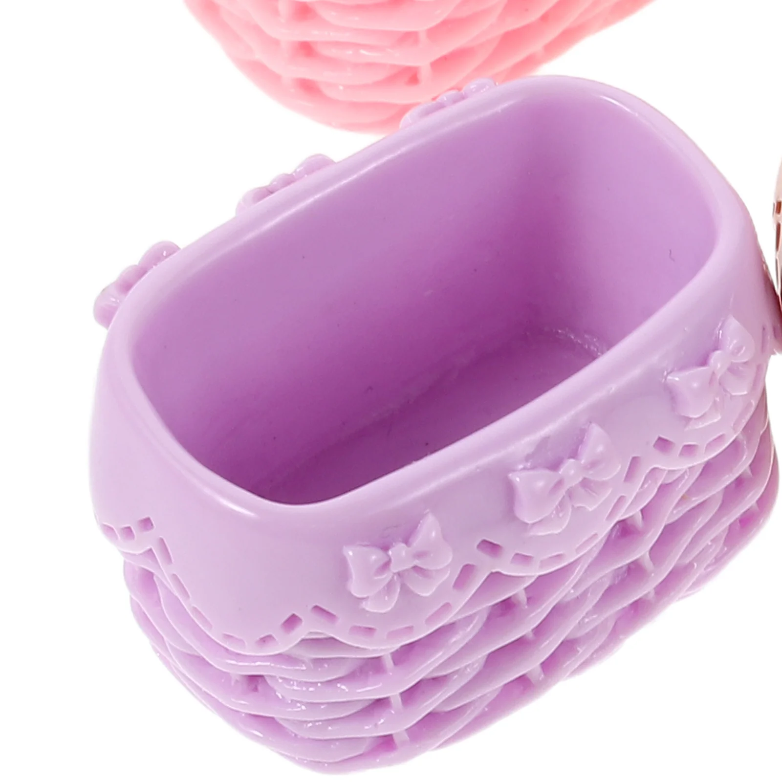 18Pcs Miniature Woven Basket Imitation Rattan Mini Bread Fruit Vegetable Storage Bin Garden Basket Decor