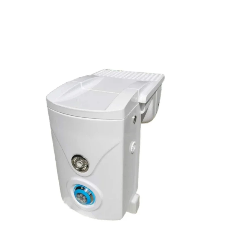 Swimming pool water treatment integration wall hung pipeless filter filtration system