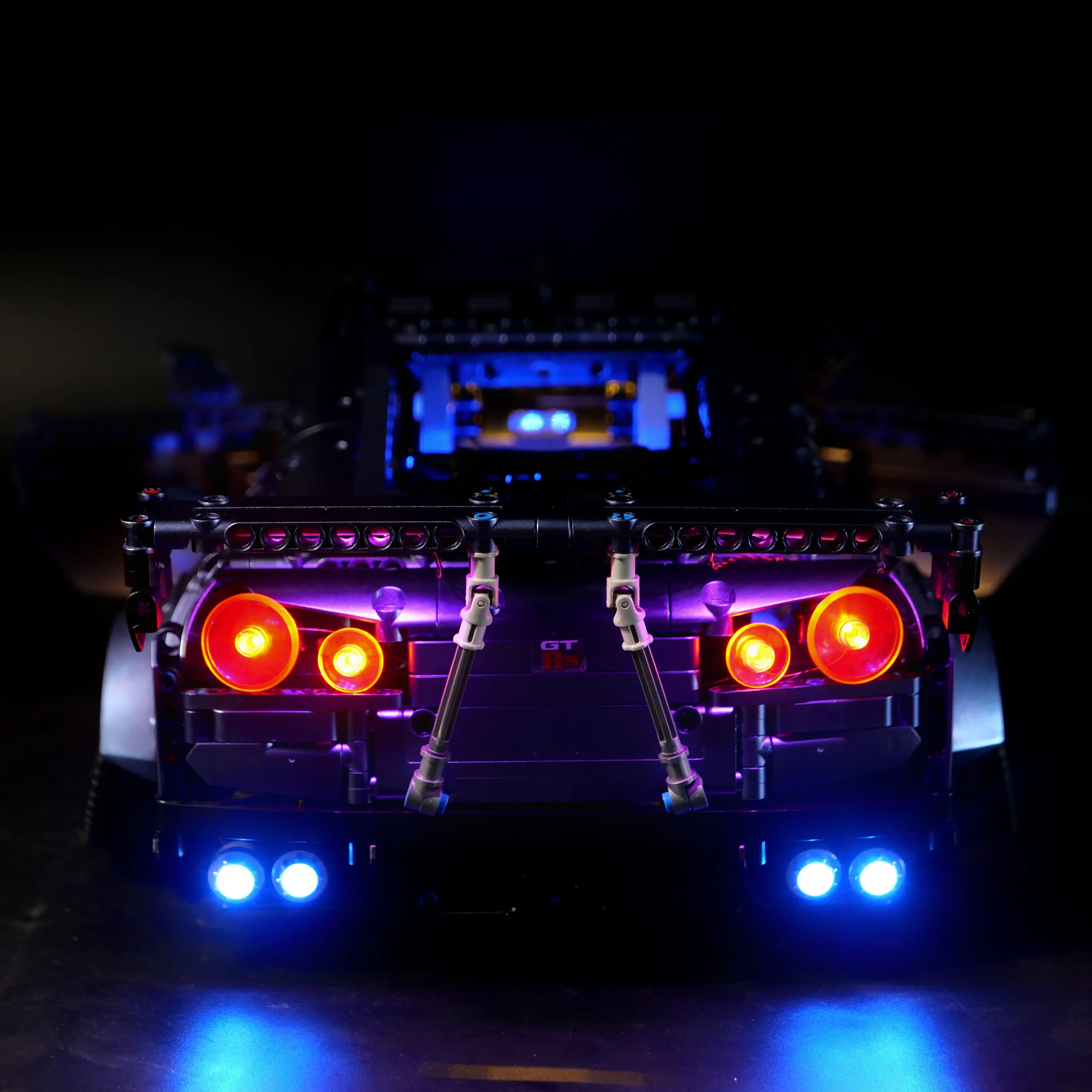 1:10 Purple Low Stance Widebody R35 GT-R Building Blocks Model 2389PCS Sports Car Display Set Optional LED Lighting