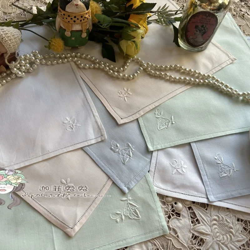 12 pezzi 27X27CM Tovaglioli Esportazione Tovagliolo colorato in cotone e lino