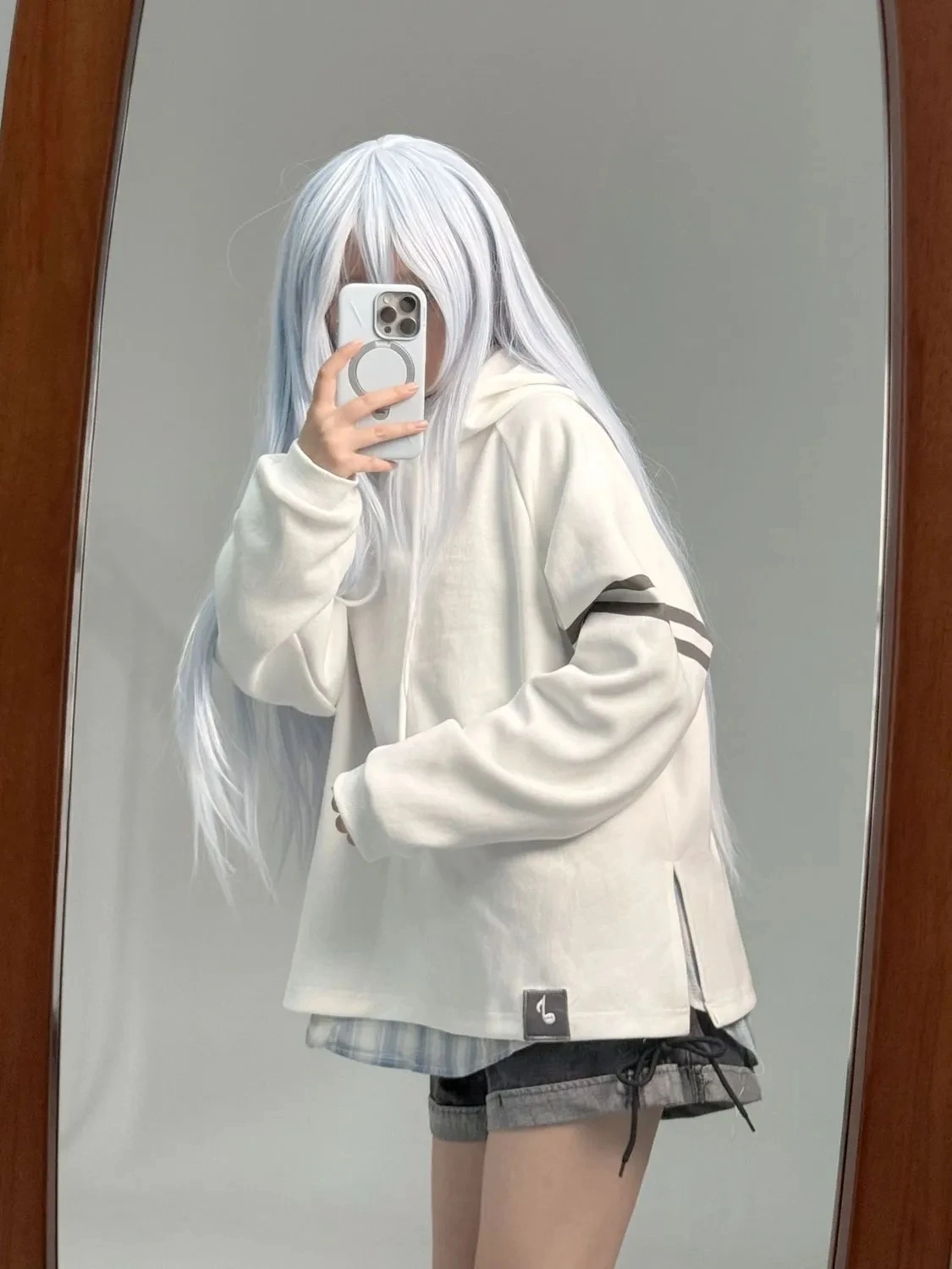 

Adorable Women's Hoodie Sweatirt Cute Top Long Sve Striped Pattern Winter Faion Set Two-Piece Set PJSK World Plan