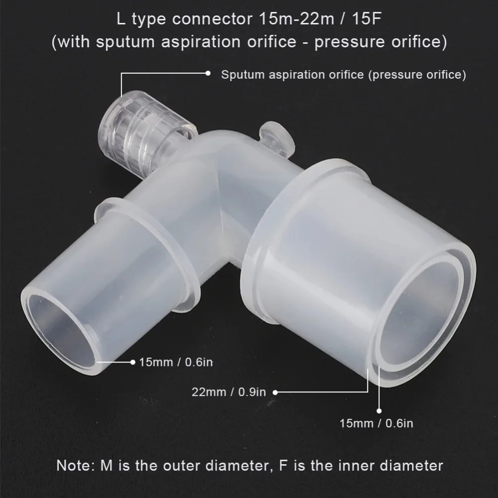 L Shaped Plastic Hose Connector Breathing Tube Connection Adapter For Ventilation Tube Ventilator Accessories Medical Equipment