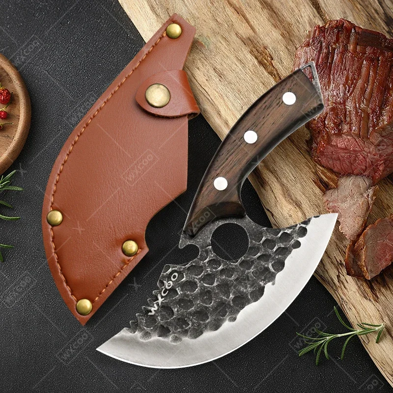 WXCOO Professional Kitchen Knives Hand Forged Boning Knife Stainless Steel Fruit Paring Knife Meat Cleaver Butcher Slicing Knife image 5