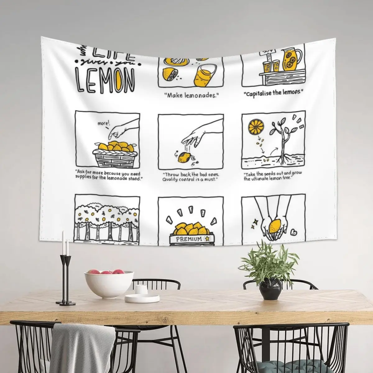 

Lemon Philosophy Tapestry Art Mural Decoration For Bedroom Aesthetic Room Decors Cute Room Decor Tapestry